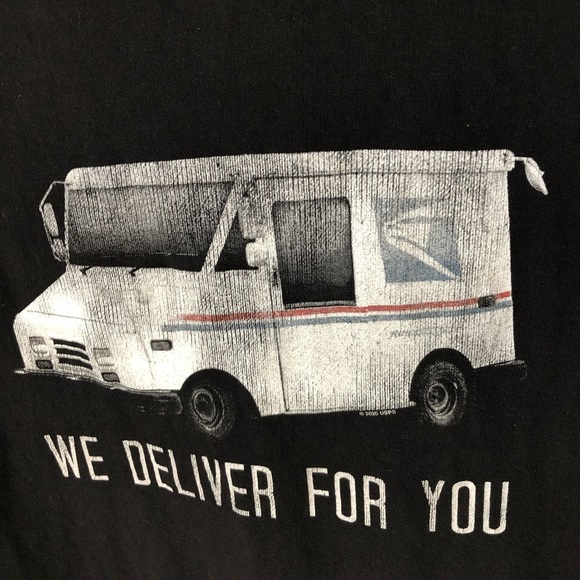 Graphic Tee USPS Mail We Deliver For You Black - Picture 3 of 4